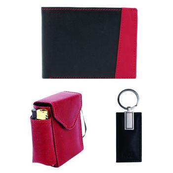 Gift For Him Leather Wallet With Cigrette Case Keyring